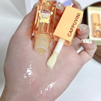 Cappuvini Huile à Lèvres Ourson Mignon et Malicieux Masque de Nuit Film Labial Hydratant Atténue les Rides des Lèvres Base Fixatrice Ensemble