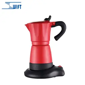 pote de café espresso elétrica Suppliers-Cafeteira italiana personalizada, máquina de café expresso pequena espresso elétrica com 1/3/6 copos
