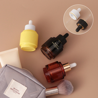 Flacon compte-gouttes en verre transparent personnalisé de 50 ml avec bouchon à vis en verre givré estampé or pour huile essentielle et sérum de soin de la peau