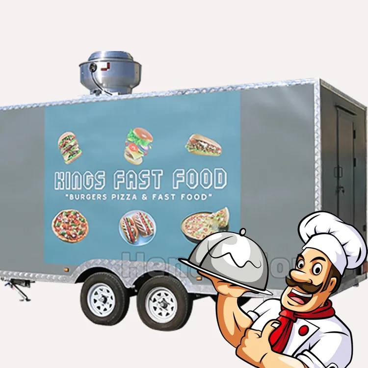 完全にレストランを備えたストーブ冷蔵庫冷蔵庫米国標準のピザバーガーファーストフードトラック