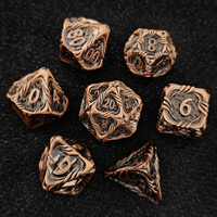 Dés de jeu polyédriques multicolores sculptés en spirale, 7 pièces avec des chiffres audacieux pour les jeux de table RPG DND