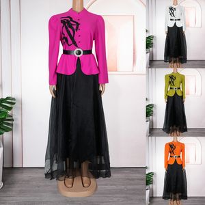 S10696 elegante vestido de oficina para mujer Dashiki africano de manga larga Maxi túnicas fiesta de graduación vestidos de cumpleaños Dubai Turquía vestidos de otoño - Product Image 6