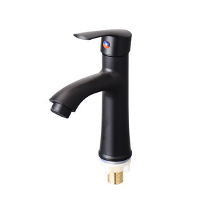 <span class=keywords><strong>Robinet</strong></span> de lavabo à poignée unique en céramique sanitaire en gros, <span class=keywords><strong>noir</strong></span>, à montage sur plan, pour salle de bain, <span class=keywords><strong>eau</strong></span> <span class=keywords><strong>froide</strong></span> - Product Image 6