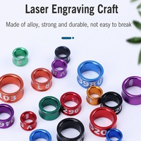 Metall-Vogelringe Identifikationsringe für Papageien Tauben Wellensittiche Lasergraviert Eloxiert 4mm 4,7mm 6mm 7mm