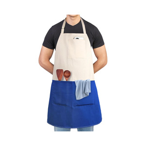 Grembiule da Chef Beckon Personalizzato, Durevole e Riutilizzabile in Cotone, Unisex Bicolore, Professionale da Cucina con 2 Tasche, per Cucinare, Grigliare, Cuocere al Forno, Regalo - Product Image 6
