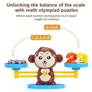 Juego de conteo de matemáticas educativo temprano para niños personalizado, juguete de equilibrio, juego de escala de mono - Product Image 5