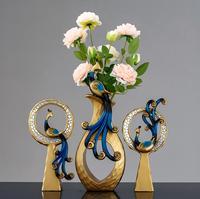 Statue en résine Phénix Paon, design animalier peint à la main, style nordique minimaliste rétro égyptien ancien, décoration artistique tendance pour la maison