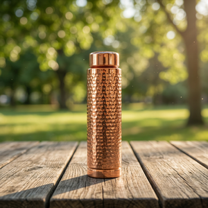 Premium 100% Pure Copper Eco-Friendly Boiling Water Safe Water <b>Bottle</b> Carry Loop Handle Cap Seamless Sports <b>Flask</b> Office Kitchen - Product Image 4