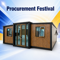 Maison conteneur extensible de 20 pieds, 2 chambres, 1 cuisine, 1 salle de bain, préfabriquée, modulaire, certifiée CE, avec plomberie et électricité préinstallées