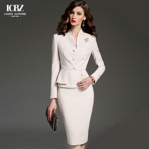 Traje Formal de Dos Piezas para Mujer de Negocios, Vestido de Oficina con Decoración de Botones, Trajes Formales de Oficina para Mujer en Talla S - Product Image 4