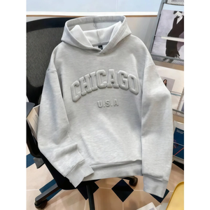 Sweat-shirts à capuche unisexes de haute qualité pour hommes, coupe oversize, personnalisables avec logo, en coton épais vierge - Product Image 6