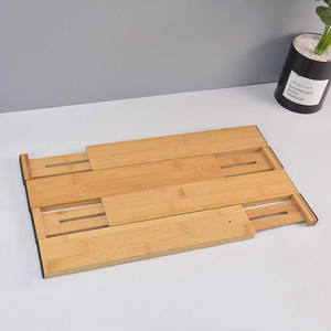 Adjustable Eco-friendly Bamboo Drawer Dividers Kitchenware Tableware Holder Kitchen <b>Wardrobe</b> Storage <b>Organizer</b> Bathroom - Product Image 3