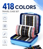 Ensemble de stylos marqueurs acryliques 418 couleurs Emballage en papier Boîte cadeau Papeterie pour étudiants Fabriqué en Chine Modèle SY-432