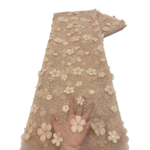 Ni. Ai mới nhất 3D hoa <span class=keywords><strong>Net</strong></span> ren với sequins chất lượng tốt vải lấp lánh sáng bóng sang trọng vải cho phụ nữ bên váy - Product Image 2