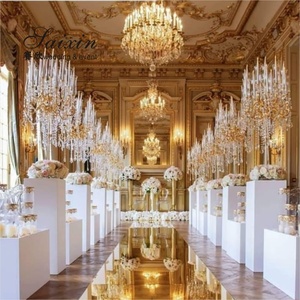 Candelabro Saixin ZT-303 a 13 Bracci in <span class=keywords><strong>Cristallo</strong></span> Dorato, Elegante <span class=keywords><strong>Centrotavola</strong></span> per Decorazioni di Matrimoni e Feste - Product Image 4