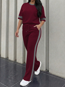 Conjunto Casual de Dos Piezas para <span class=keywords><strong>Mujer</strong></span> PASUXI Verano 2026, <span class=keywords><strong>Camisa</strong></span> Corta con Botones de <span class=keywords><strong>Manga</strong></span> Corta <span class=keywords><strong>y</strong></span> Pantalones Largos Anchos - Product Image 5