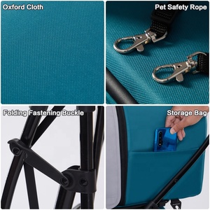 कारखाने प्रत्यक्ष बिक्री ग्रीन ट्विन पालतू जानवर 4 पहियों लोहे की ट्यूब कुत्ते/बिल्लियों के लिए डबल पालतू रोलर वाहक - Product Image 6