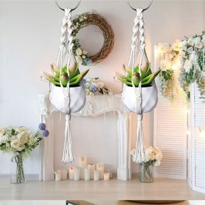 Porta anteriore appeso cesto <span class=keywords><strong>in</strong></span> <span class=keywords><strong>ferro</strong></span> <span class=keywords><strong>battuto</strong></span> pianta appendiabiti con <span class=keywords><strong>vasi</strong></span> balcone grande fioriera a parete borse per fiori uncinetto <span class=keywords><strong>in</strong></span> vaso - Product Image 2