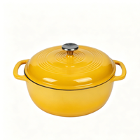Cocotte en fonte émaillée bleu clair 6 QT, ustensile de cuisson tout-en-un pour cuisinière, four et induction