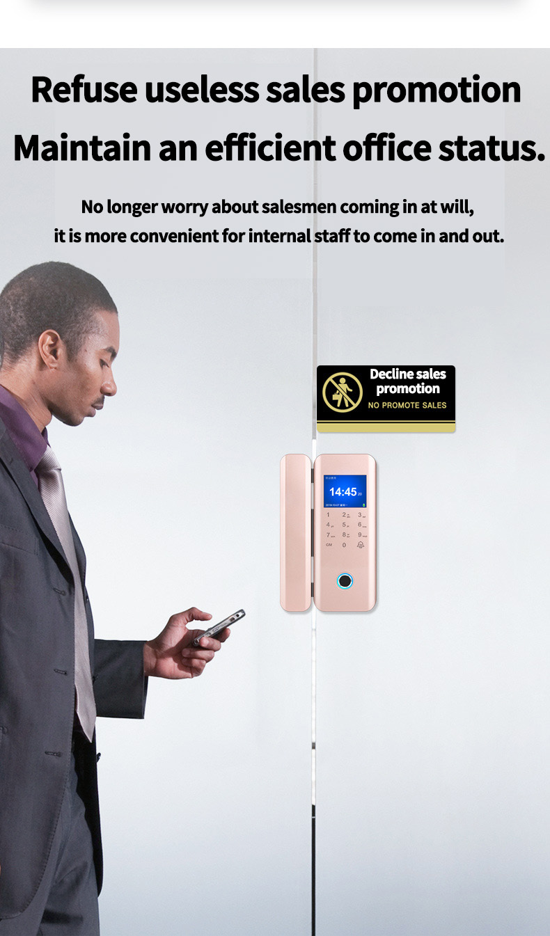 High-quality glass door fingerprint lock APP remote unlocking record multi-purpose security intelligent lock electronic smart
