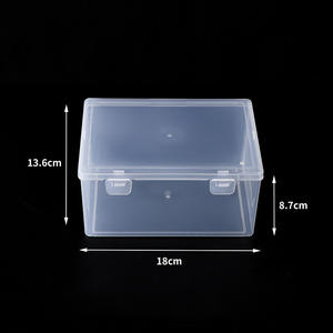 Caja de almacenamiento de plástico transparente con tapa, 18x13,6x8,7 cm, organizador de joyas y electrónica, contenedor apilable de Material PP - Product Image 3