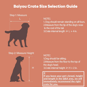 Baiyou lüks ahşap çift kapı köpek sandık yastık çevre dostu dayanıklı plastik tepsi dahil tüm boyutları için kapalı kullanım köpekler - Product Image 4