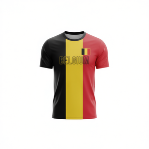 Maglia da Calcio Ispirata al Belgio Personalizzabile con Nome e Numero Rossa Gialla Nera per Tifosi - Product Image 2