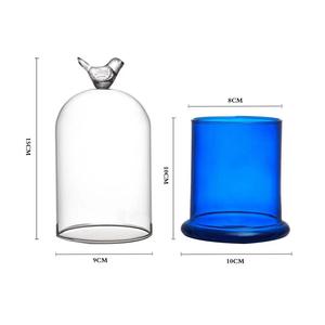 Cao Borosilicate Tùy Chỉnh Màu Sắc Thẳng Vòng Chuông Hình Pha Lê Nến Thủy Tinh Lọ Với Glass Dome Bìa - Product Image 6