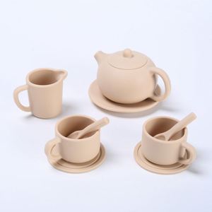 Silicone Children's Pretend Play Afternoon <b>Tea</b> Toy <b>Set</b> 17-Piece Mini Teacup Teapot Fantasy Style Can Drink Water/<b>Tea</b> for Infants - Product Image 2