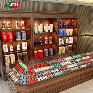 Gabinete de cigarros de madera CIRI, vitrina de tienda, paseo al por menor en humidor, diseño de tienda, vitrina de mostrador