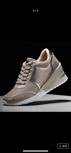 Sneakers da Donna <span class=keywords><strong>con</strong></span> Glitter Champagne e Rete - <span class=keywords><strong>Scarpe</strong></span> Casual <span class=keywords><strong>con</strong></span> <span class=keywords><strong>Zeppa</strong></span> e Lacci per Camminata 2025 - Product Image 5