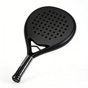 Pala de pádel de carbono compuesto personalizada OEM/ODM con goma EVA, forma redonda, acabado brillante, para hombres y mujeres, gran punto dulce y control. - Product Image 3