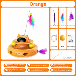 Bestverkochte elektrische slimme katten speeltje laser veertjes teaser wand katten draaischijf Whack-A-Mole zelfvermaakend huisdierbenodigdheden - Product Image 6