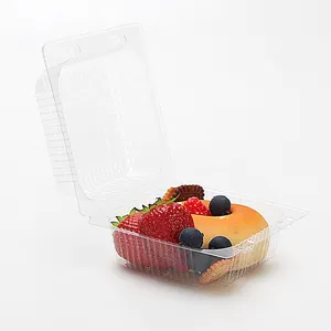 पारदर्शी केक बॉक्स फफोले पालतू प्लास्टिक क्लैमशेल खाद्य पैकेजिंग बॉक्स