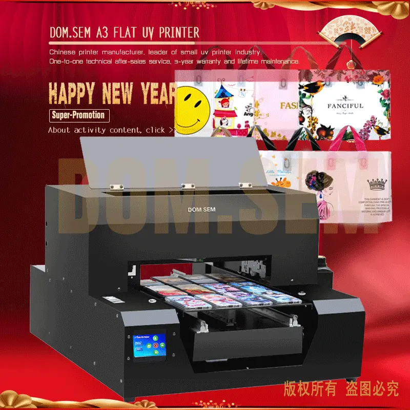 DOMSEM Custom DIY Customize Printing A3 UV Flat Printer