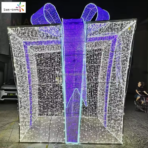 ไฟตกแต่งคริสต์มาสกลางแจ้ง รูปแบบกล่องของขวัญ LED สำหรับตกแต่งวันปีใหม่ - Product Image 5