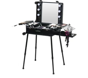 24 Inch Large Capacity Professional with <b>Light</b> Rod Makeup Case Nail and Beauty Storage Case Professional Makeup Artist Luggage - Product Image 2