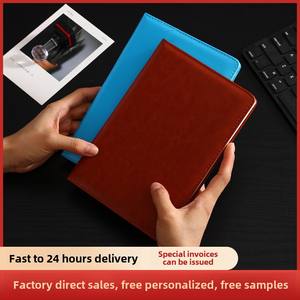 Carnet de notes en cuir classique A5 avec logo personnalisé, papier à coudre classique en PU pour réunions, cadeau publicitaire, personnalisation A3 - Product Image 2