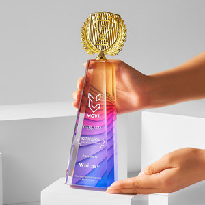 Crystal <b>Trophy</b> Rectangle Laser <b>Engraved</b> Digital Printing Business Gift Award Supplies Custom Made - Product Image 1