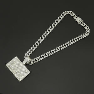 Prezzo ragionevole <span class=keywords><strong>donna</strong></span> personalizzato grande oro pesante carta di credito ciondolo Moissanite maglia cubana collana Hiphop gioielli - Product Image 3