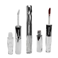Tube de brillant à lèvres de luxe vide, flacon d'huile à lèvres transparent avec logo personnalisé, emballage de brillant à lèvres à marque privée avec applicateur à baguette