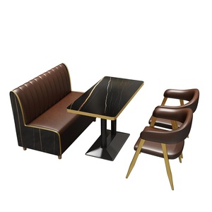 Tavoli e Sedie per Bar, Caffè e Ristoranti, Divani in Legno Massello e PU, Tavoli e Sedie da Pranzo Commerciali, Design Moderno - Product Image 6