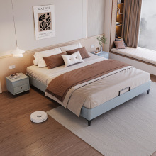 Lit superposé moderne et simple, écologique, avec sommier intégré en panneaux de particules, idéal pour chambre principale ou petit appartement, design bord à bord - Product Image 2