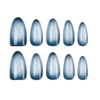 Faux ongles à presser ombrés bleu-gris, finition velours mat, pour manucure en salon, vente en gros et au détail 4585