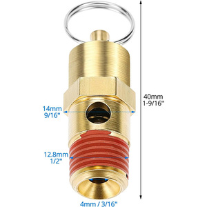 Soupape de décharge de pression filetée NPT de 1/4 pouce, indice de pression de 150 PSI, clapet anti-retour pour compresseur d'air avec filetage de verrouillage d'étanchéité - Product Image 5
