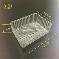 Barquette en plastique transparente rectangulaire de qualité alimentaire, jetable, pour mini-gâteaux de lune, nougats, pâtisseries et emballages de snacks.