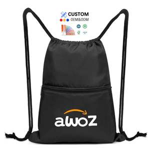 Custom Luxury Dust Sports Fitness Travel Waterproof Nylon <b>Backpack</b> 210d Cheap Polyester Drawstring Bag for Shoe Storage - Product Image 1