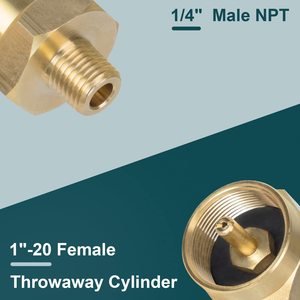 1lb פרופן בקבוק גז מתאם פליז מיכל פליז מיכל עם 1/4 "חוט נשיים - Product Image 5