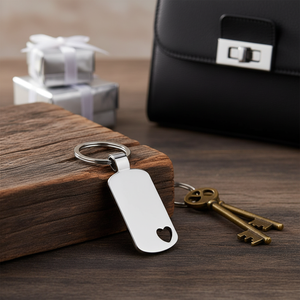Metallic Heart Keychain Durable <b>Metal</b> <b>Key</b> <b>Chains</b> with Stylish Heart Design - Product Image 3