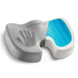 Coussin de siège de voiture en gel amélioré pour chaise de bureau Coussin orthopédique en mousse à mémoire de forme en gel antidérapant pour la douleur au coccyx
